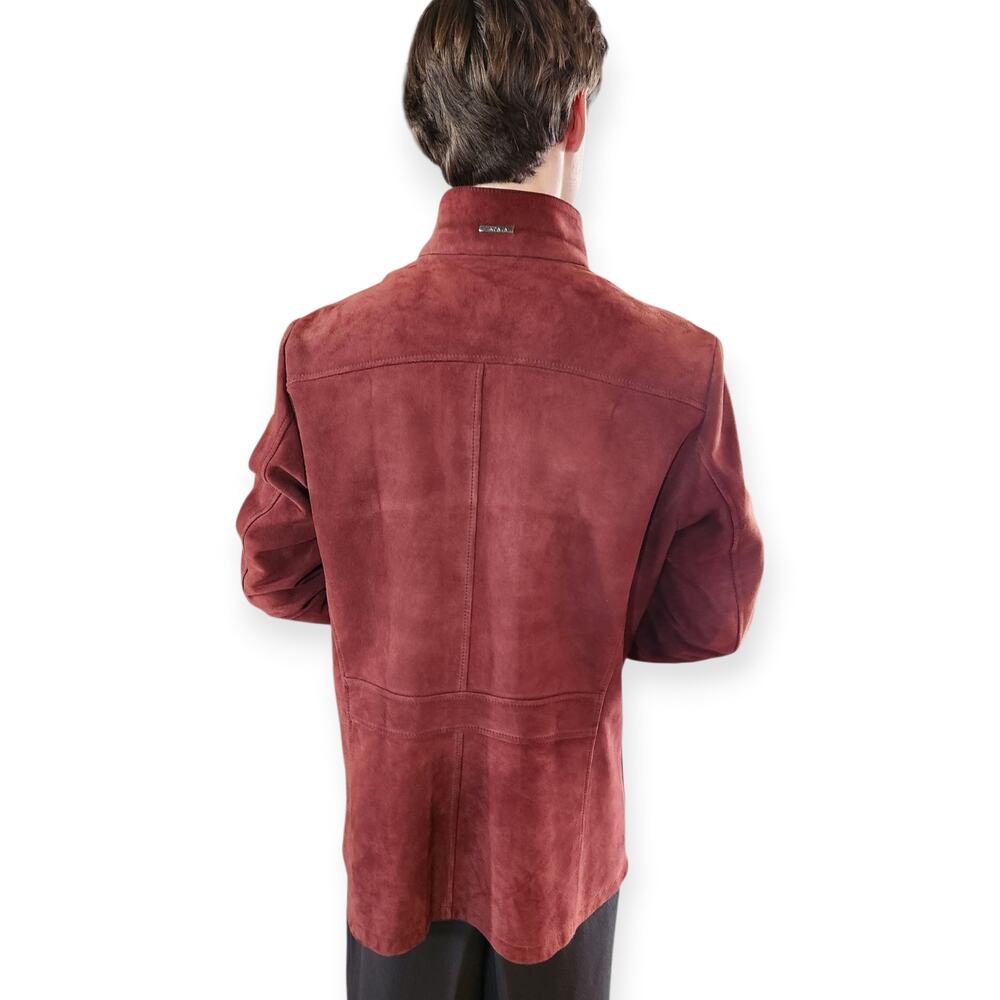 Emiliano Zapata Suede Leather Deep Burgundy Red Jacket Men Size Medium NWOT - Picture 2 of 16